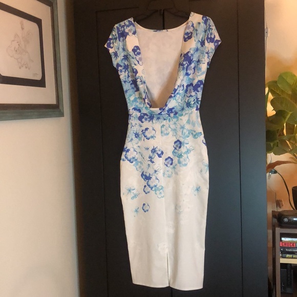 🎉 HP! Backless ASOS True Violet wiggle dress UK 8/US 4 - Picture 9 of 13